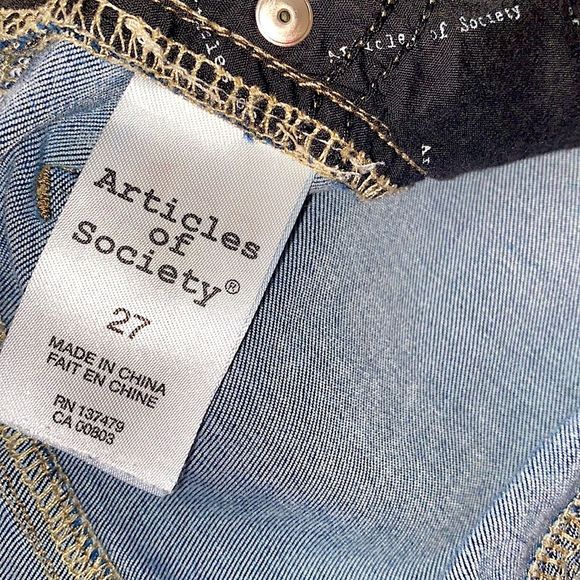 Articles Of Society Jeans Women's Carly Skinny Crop Tourmaline Size 27 R… - Picture 3 of 9